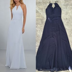 Mori Lee Navy Chiffon Bridesmaids Dress Size 4